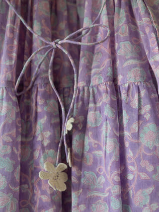 Fool'S Paradise Dress In Purple Butterfly Blockprint