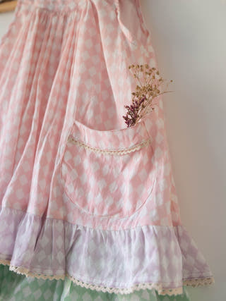 Pocketful Of Sunsets Dress In Rhombus Block Print