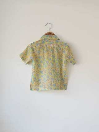 Boogie Shirt In Lemon Yellow Butterfly Blockprint
