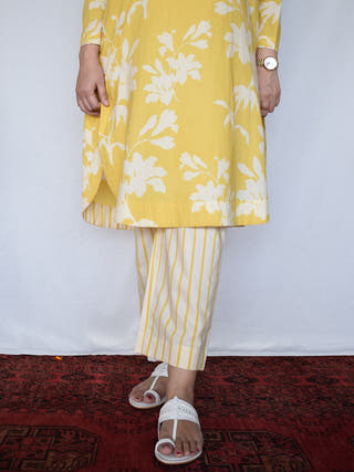 Yellow Floral Kurta Set