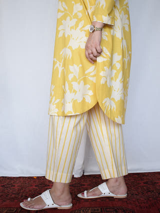 Yellow Floral Kurta Set