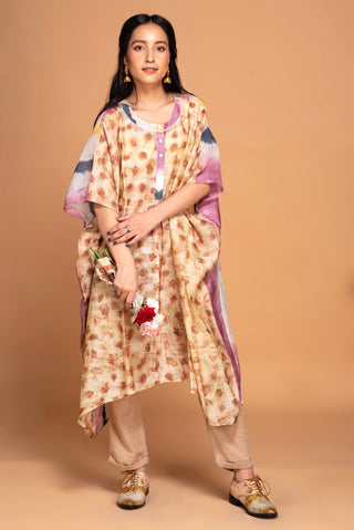 Amara Chanderi Rohanna Kurti - Handwoven Chanderi Kurta for women in Multi color