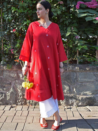 Red Jamdani Phiran