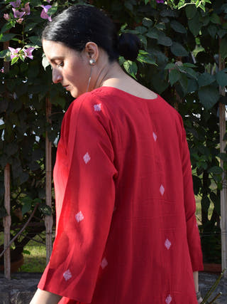 Red Jamdani Phiran