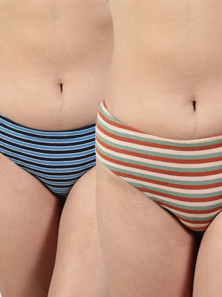 Stripes & Blues Organic Cotton Tanga | Pack Of 2