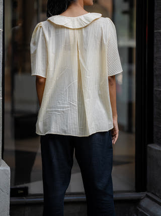 Cream Handwoven Striped Shirt Krushnachuda