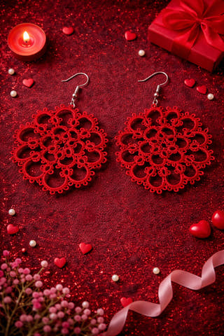 Crimson Burst Earrings