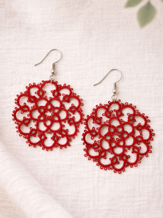 Crimson Burst Earrings