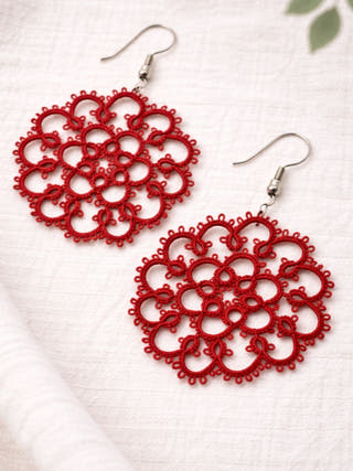 Crimson Burst Earrings