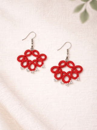 Crimson Dots Earrings
