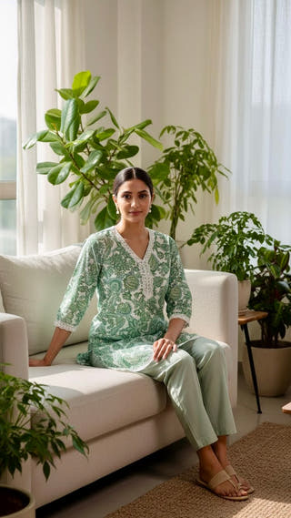 Saira Mint Bloom Co-ord Set