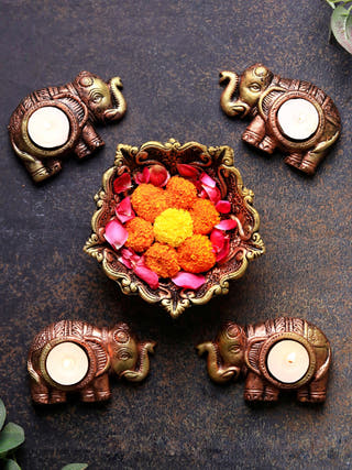 Elephant T Light | Set of 4