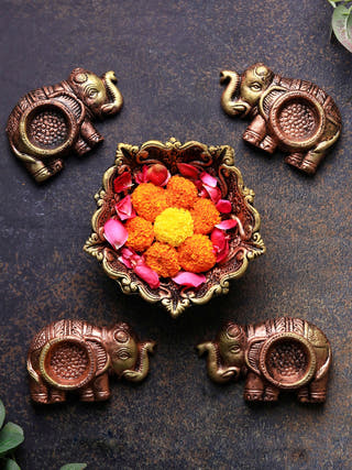 Elephant T Light | Set of 4