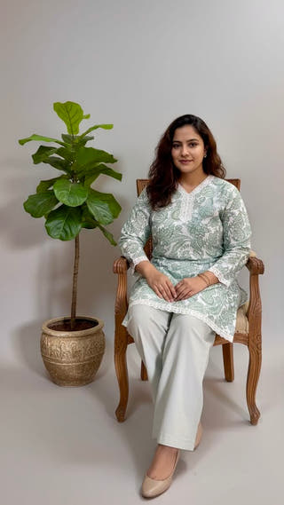 Avani Mint Bloom Kurti