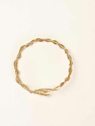 Shimmer Twisted Brass Bracelet Gold Miharu