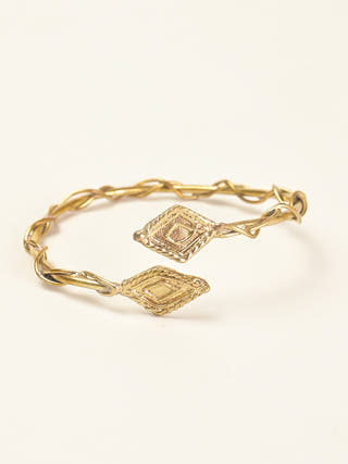 Shimmer Twisted Brass Bracelet Gold Miharu