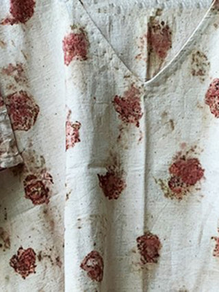Ecoprinted Handwoven Kimono Crop White & Pink Bageeya