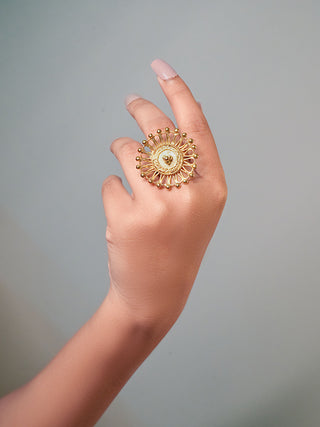 Round Cocktail Ring Gold Miharu