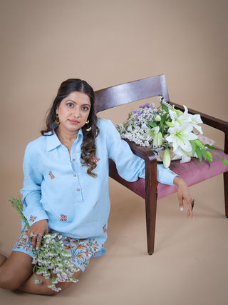 Farasha linen shirt dress Headstrong By Hema Sharma