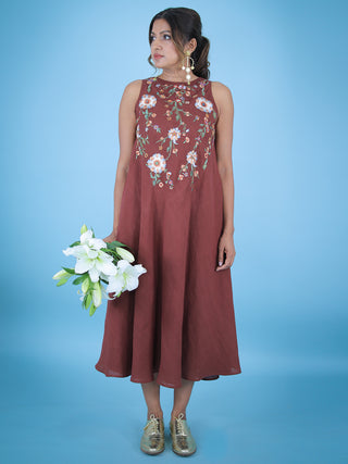 Tangiers embroidered linen dress Headstrong By Hema Sharma