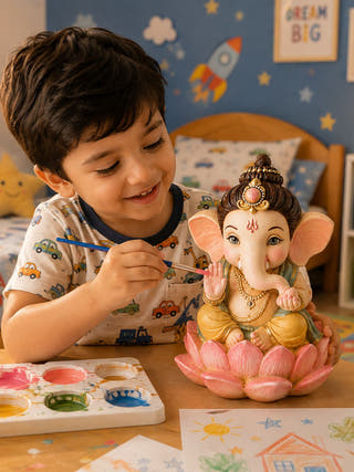 DIY Colouring 3D Concrete Bal Ganesha Activity Kit
