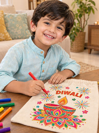 DIY Colouring Diwali Potli Bag