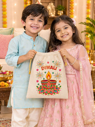 DIY Colouring Diwali Potli Bag