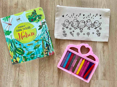 DIY Colouring Little Birdies Pouch