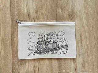 DIY Colouring Little Elephant Pouch Little Canvas