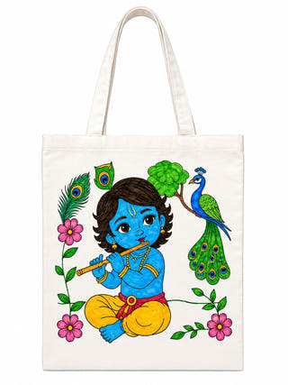 DIY Colouring Lord Krishna Tote Bag