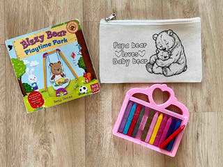 DIY Colouring Papa Bear Loves Baby Bear Pouch Little Canvas