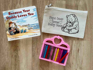 DIY Colouring Papa Bear Loves Baby Bear Pouch Little Canvas