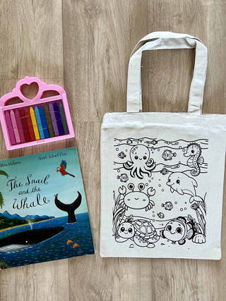 DIY Colouring Underwater World Tote Bag Little Canvas
