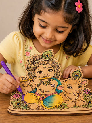 DIY Colouring Wooden Bal Krishna Activity Kit