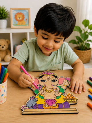 DIY Colouring Wooden Ganesha Activity Kit
