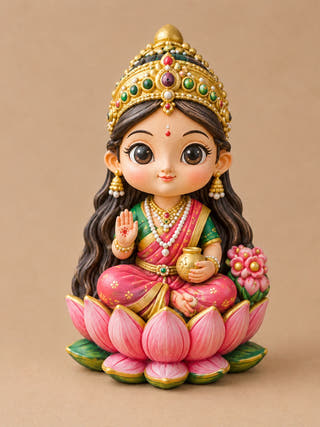 DIY Colouring 3D Eco Resin Goddess Lakshmi Activity Kit