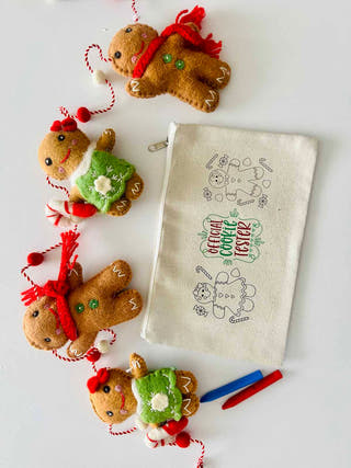 Diy Colouring Christmas Cookie Tester Pouch Little Canvas 