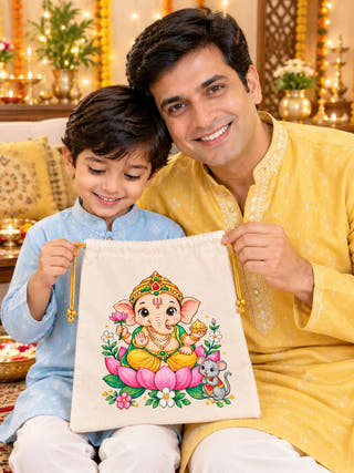DIY Colouring Lord Ganesha Potli Bag