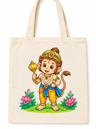 DIY Colouring Lord Hanuman Tote Bag