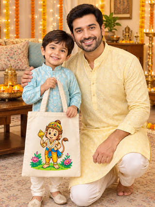 DIY Colouring Lord Hanuman Tote Bag