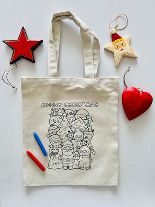Diy Colouring Santa Claus Goody Bag Little Canvas 