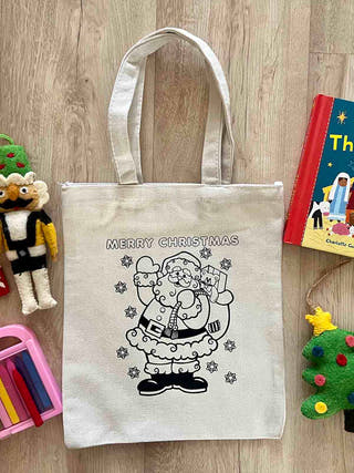 Diy Colouring Merry Christmas Goody Bag Little Canvas 