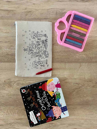 Diy Colouring Santa's Little Helper's Pouch Little Canvas Off White