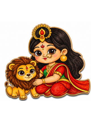 DIY Colouring Wooden Goddess Durga Activity Kit