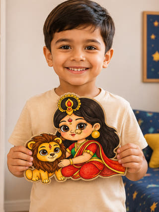 DIY Colouring Wooden Goddess Durga Activity Kit