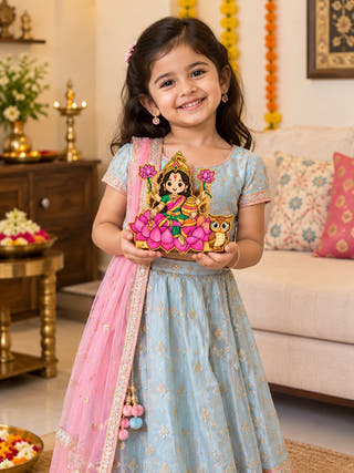 DIY Colouring Wooden Goddess Lakshmi Activity Kit