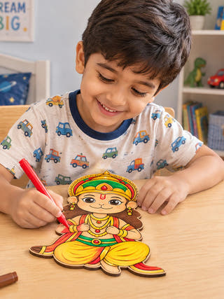 DIY Colouring Wooden Lord Hanuman Activity Kit