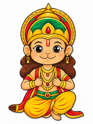 DIY Colouring Wooden Lord Hanuman Activity Kit