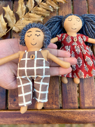Fabric Dolls, Set of 2 Dolls, Pairs brown The Good Doll