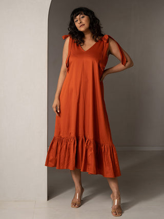 Terra Tie Dress Orange Why So Blue